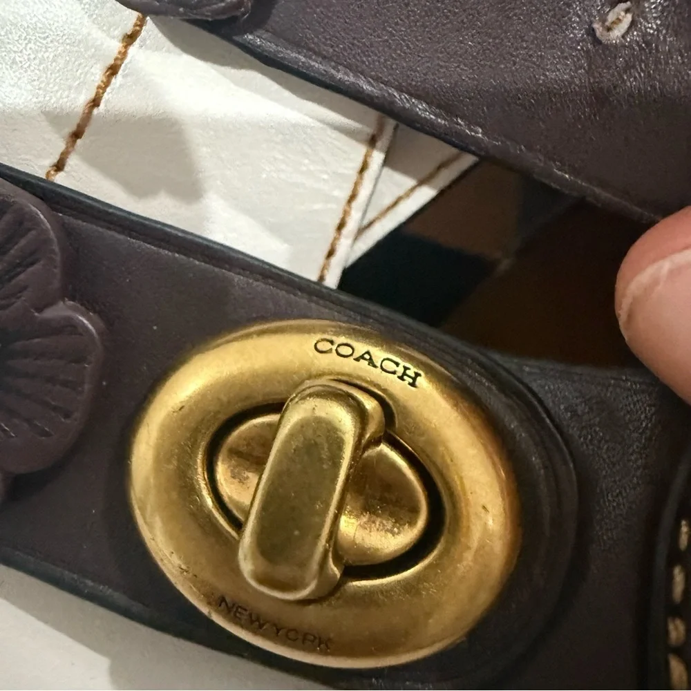 Coach Ankle Booties Chalk Oxblood Moto Cutout in White Leather - Picture 7 of 10